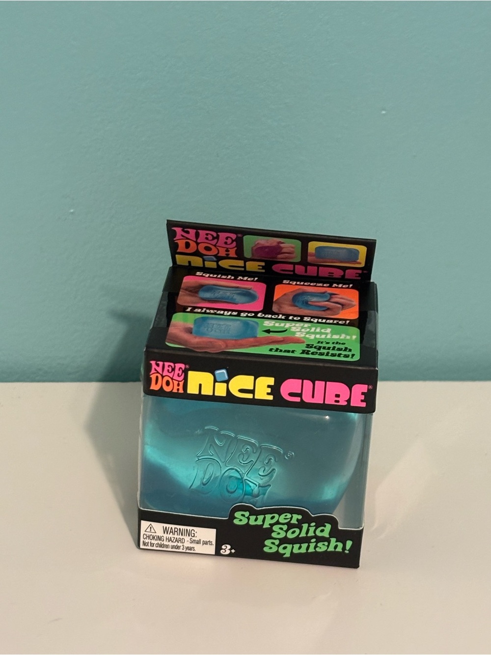 Nee Doh Nice Cube Super Solid Squish - Blue